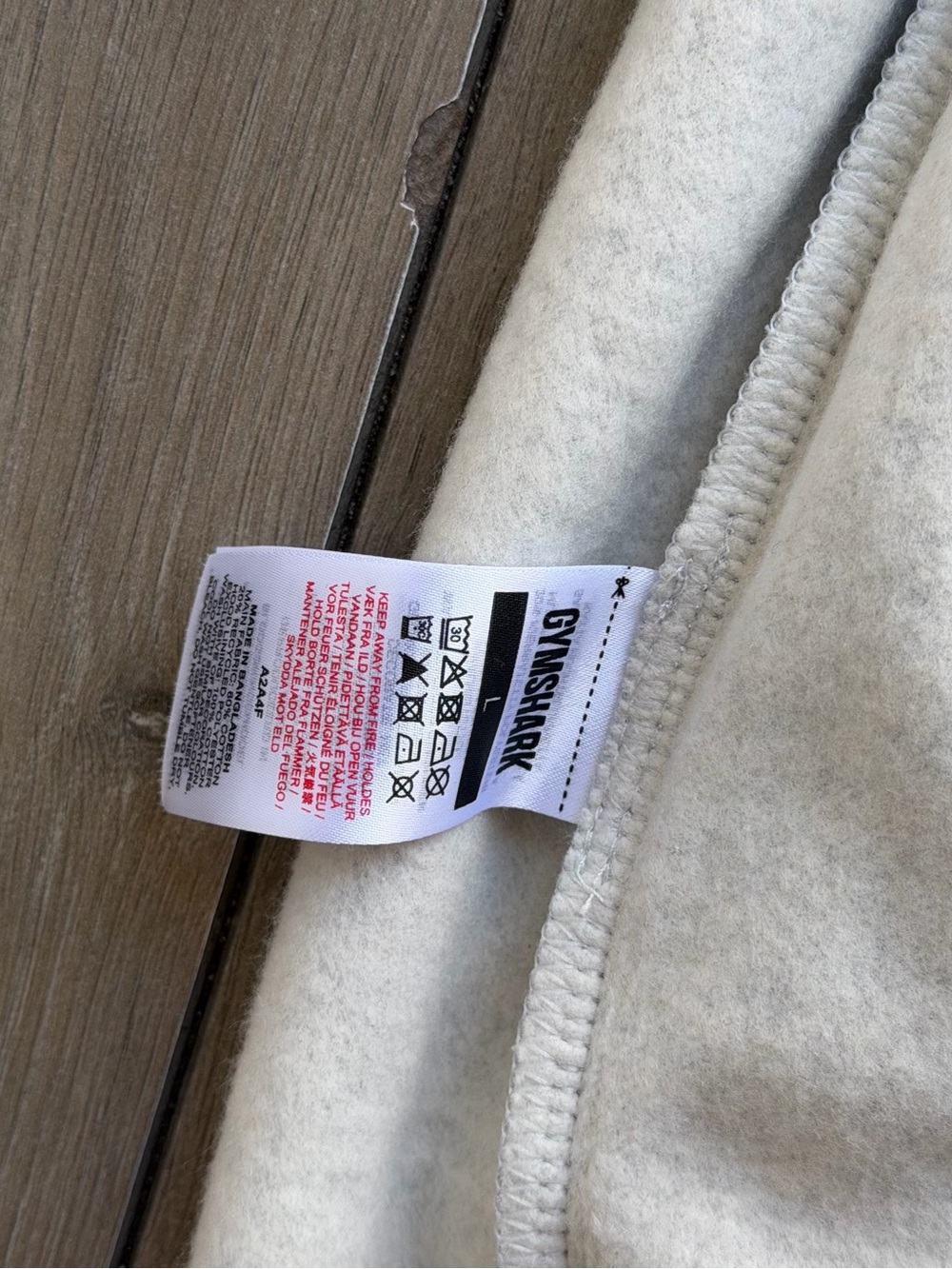 Gymshark Light Grey Pullover Hoodie with White Logo - Picture 6 of 6